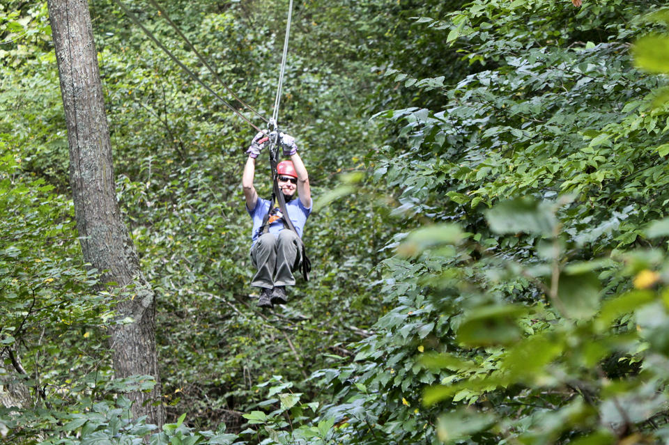 Zip lining at Berkshire East in Charlemont, MA