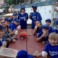 Little League Ball Players from Plainfield enjoying Ice Cream from Christopher's Grinders